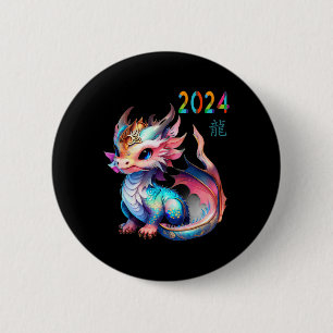 Dragon 2024 Year Of The Dragon Happy Lunar New Yea 6 Cm Round Badge
