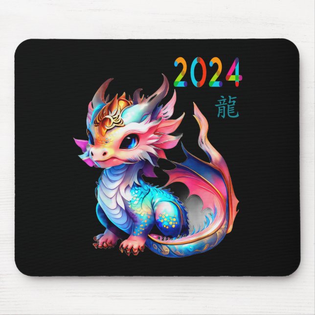 Dragon 2024 Year Of The Dragon Happy Lunar New Yea Mouse Mat (Front)