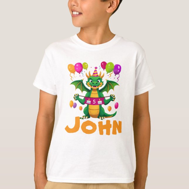 Dragon 5th Birthday JOHN T-Shirt (Front)