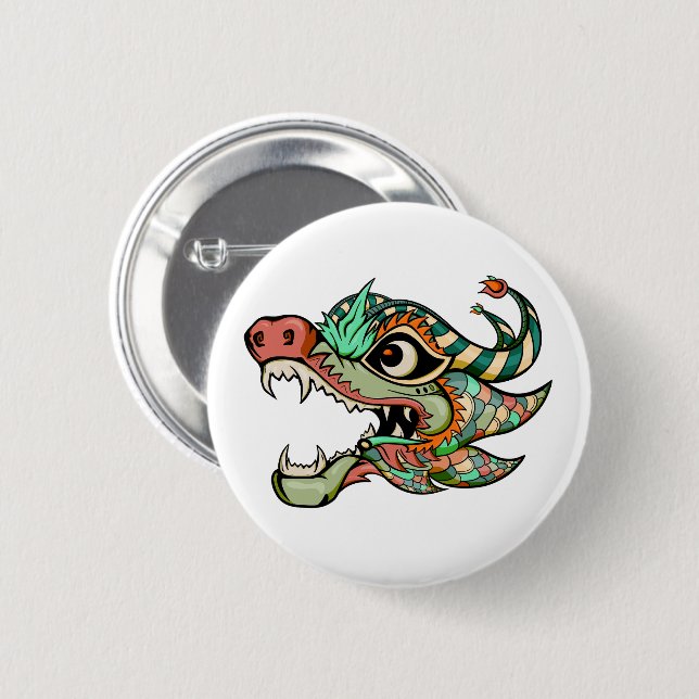 dragon 6 cm round badge (Front & Back)