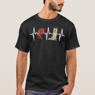Dragon Akita Heartbeat Dog Lover T-Shirt