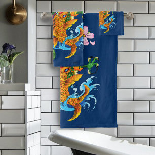 Dragon an Koi Bath Towel Set