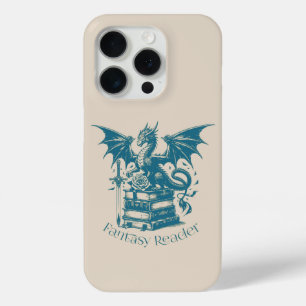Dragon and Books Fantasy Reader iPhone 15 Pro Case