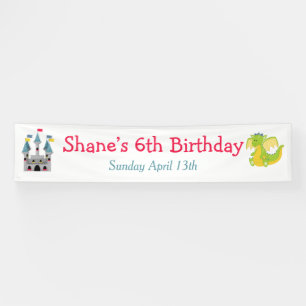 Dragon and Castle Birthday Party Banner