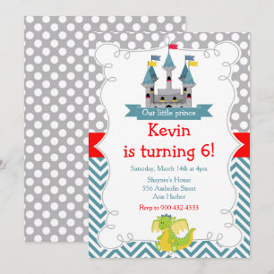 Dragon and Castle Birthday Party Invitation