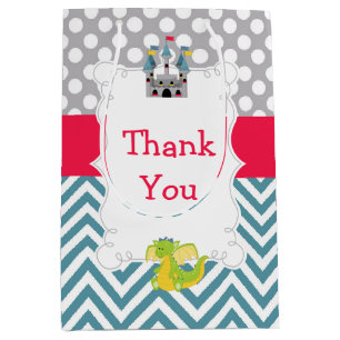 Dragon and Castle Birthday Party Thank You Medium Gift Bag