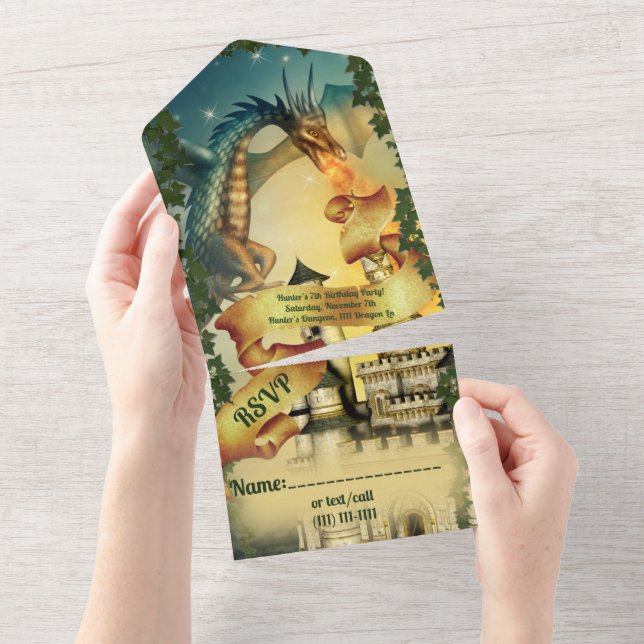 Dragon and Castle Invitation (Tearaway)