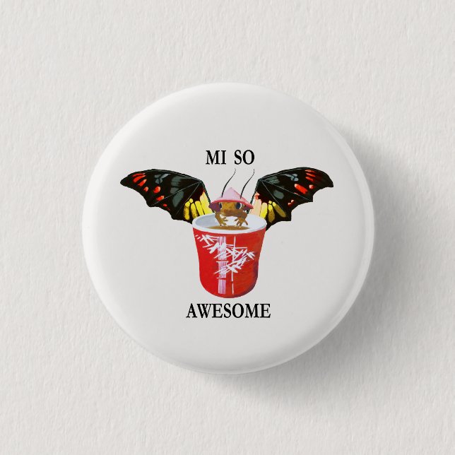 Dragon and Chinese Cup 3 Cm Round Badge (Front)