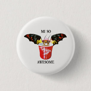 Dragon and Chinese Cup 3 Cm Round Badge