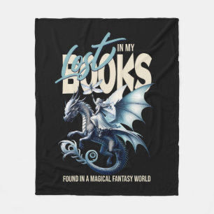 Dragon and Fairy & Fantasy book lover quote Fleece Blanket
