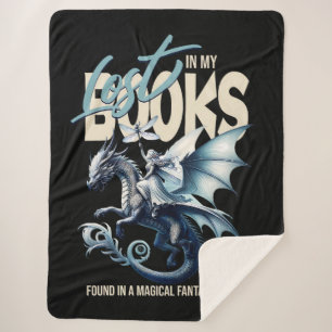 Dragon and Fairy & Fantasy book lover quote Sherpa Blanket