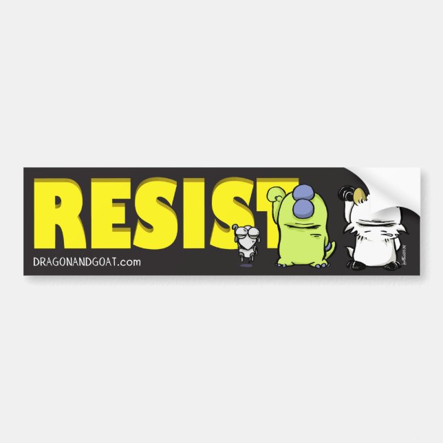 Dragon and Goat Resist Bumper Sticker (Front)