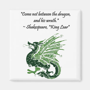 Dragon and His Wrath Shakespeare King Lear Cartoon Magnet
