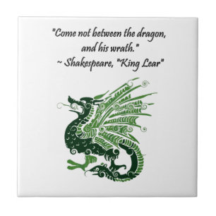 Dragon and His Wrath Shakespeare King Lear Cartoon Tile