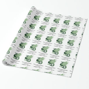 Dragon and His Wrath Shakespeare King Lear Cartoon Wrapping Paper
