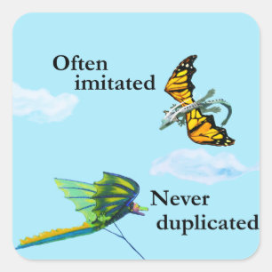 Dragon and Kite Square Sticker