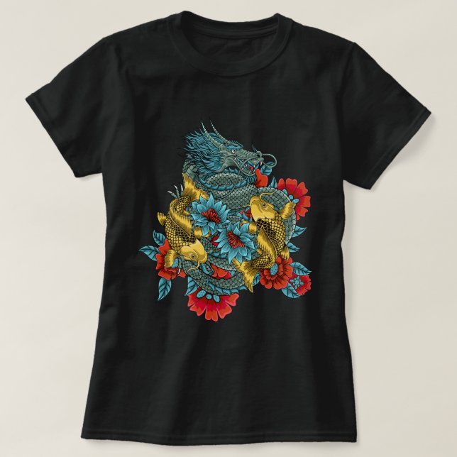 Dragon and Kois T-Shirt (Design Front)