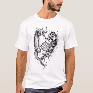 Dragon and Leopard Tattoo Design T-Shirt