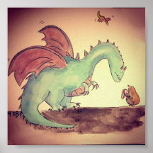 Dragon and mole print