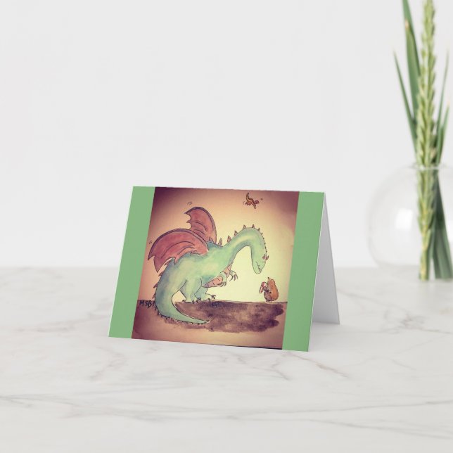 Dragon and mole thank you card (Front)
