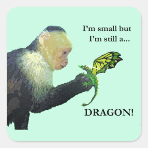 Dragon and Monkey Square Sticker