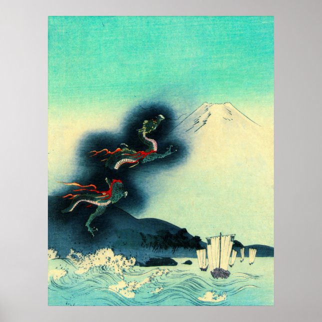 Dragon and Mount Fuji 1910 Poster (Front)