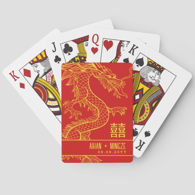 Dragon and Phoenix | Double Happiness Playing Cards (Back)