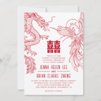 Dragon and Phoenix Double Happiness Wedding WStyle