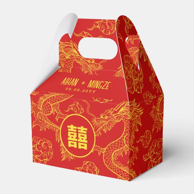Dragon and Phoenix Favour Box (Front Side)