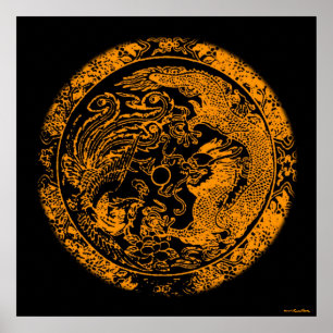 Dragon and Phoenix Print