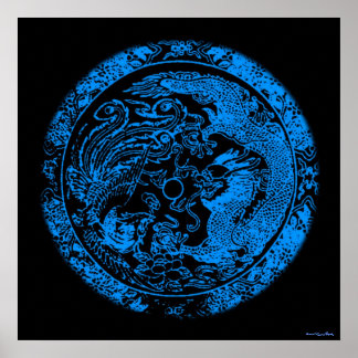 Dragon and Phoenix Print