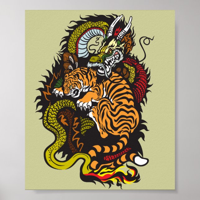 dragon and tiger fight poster (Front)