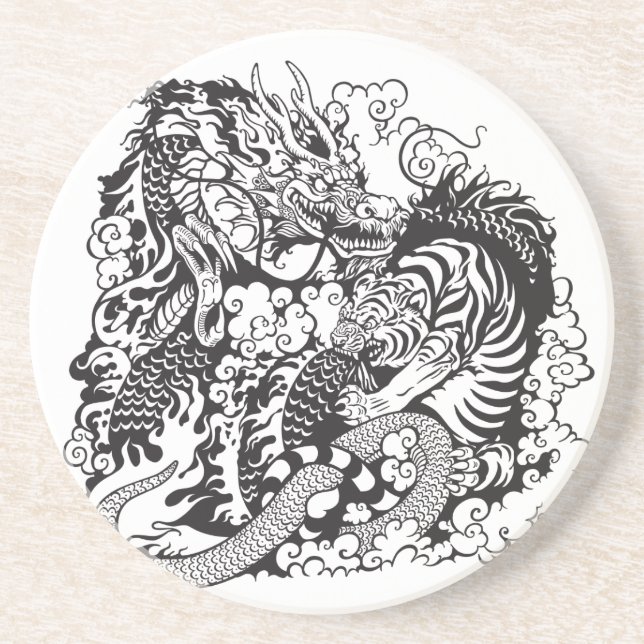 dragon and tiger fighting coaster (Front)