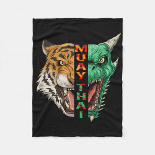 Dragon And Tiger Head - Muay Thai And Kickboxing G Fleece Blanket