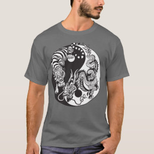 dragon and tiger yin yang symbol T-Shirt