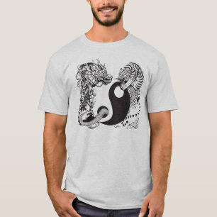dragon and tiger yin yang symbol T-Shirt