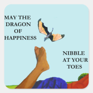 Dragon and Toes Square Sticker