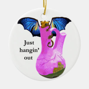 dragon and vase ceramic tree decoration