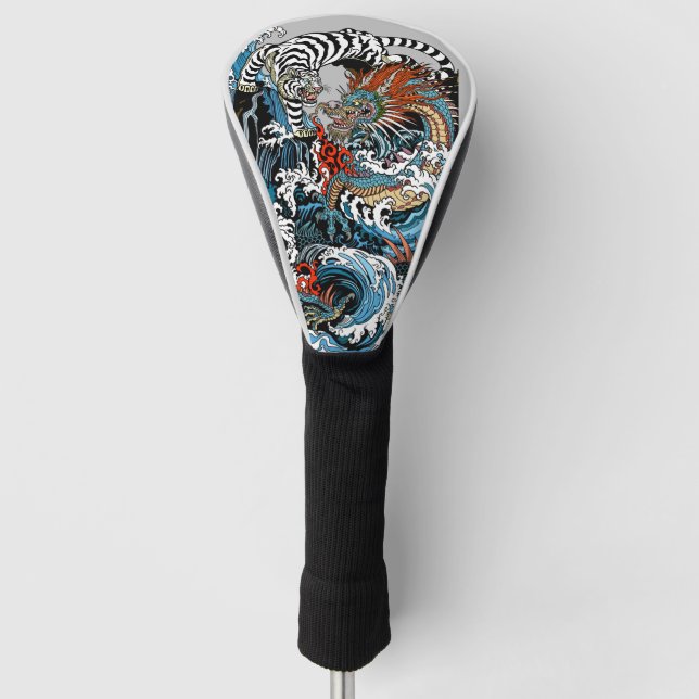 Dragon and White Tiger. Illustration by Insima Golf Head Cover (Front)