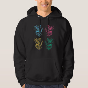 Dragon Art Graphic Retro Vintage Hoodie