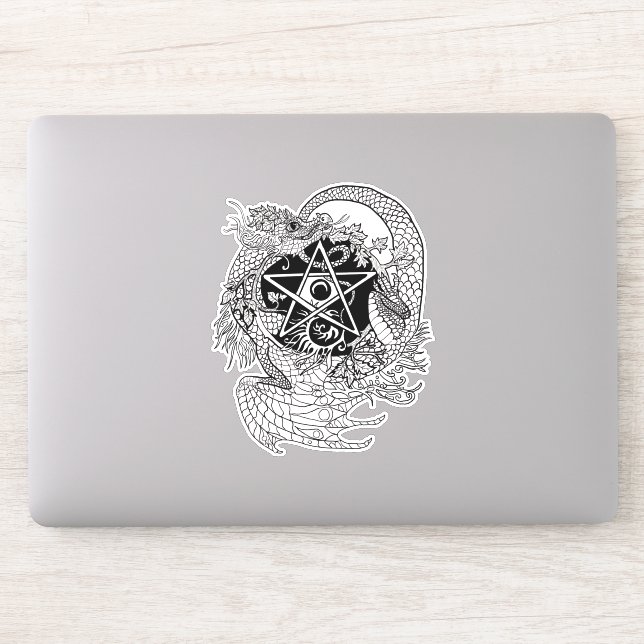 Dragon art nouveau style pentacle (Computer)