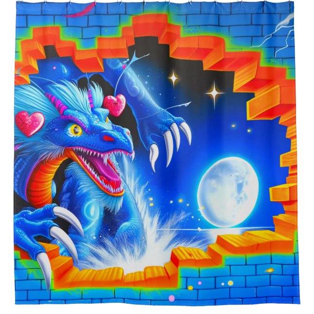 Dragon Art Shower Curtain (Front)