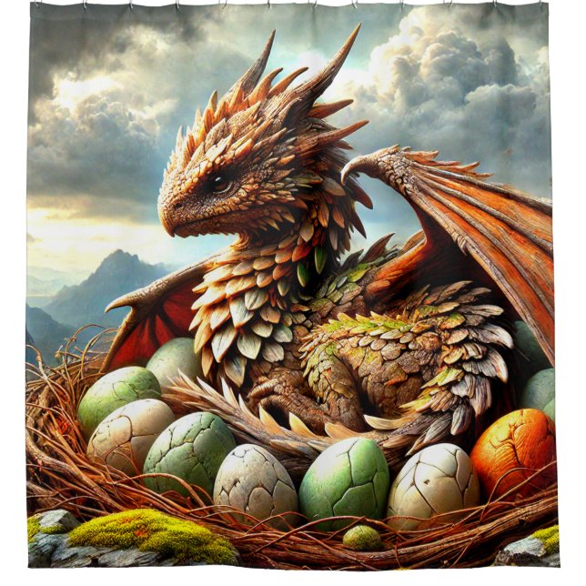 Dragon Art Shower Curtain (Front)