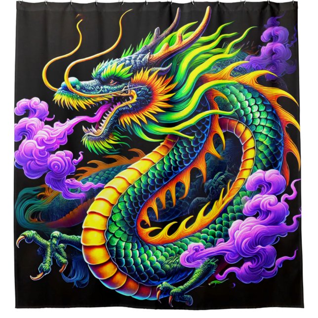 Dragon Art Shower Curtain (Front)