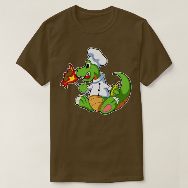 Dragon as Chef with Cooking apron T-Shirt (Design Front)