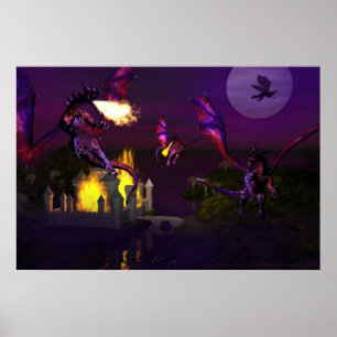 Dragon Attack By David and Michelle Wilder Poster