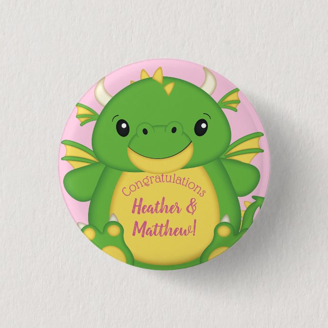 Dragon Baby Shower 3 Cm Round Badge (Front)