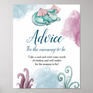 Dragon Baby Shower Advice for The-Mummy-To-Be  Poster