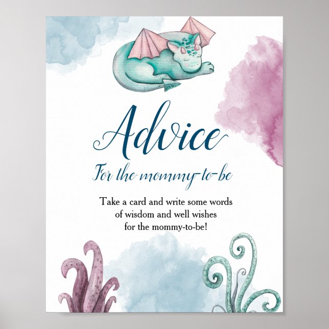 Dragon Baby Shower Advice for The-Mummy-To-Be  Poster (Front)