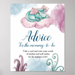 Dragon Baby Shower Advice for The-Mummy-To-Be  Poster